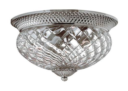 Hinkley Plantation 3 -Light 16-in Polished Nickel Flush Mount Light 6588847