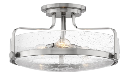Hinkley Harper 3 -Light 18-in Brushed Nickel Semi Flush Mount Light 6588873