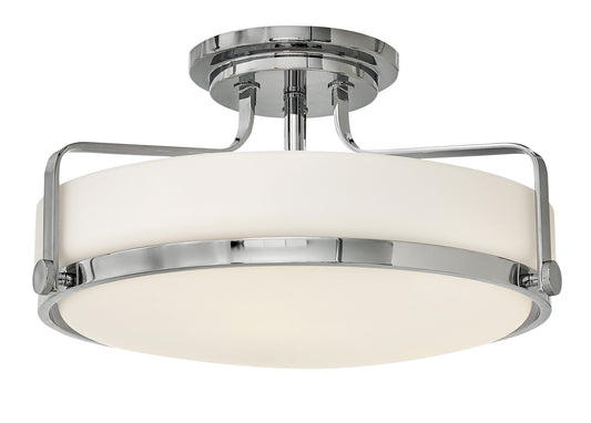 Hinkley Harper 3 -Light 18-in Gloss Chrome Semi Flush Mount Light 6588867