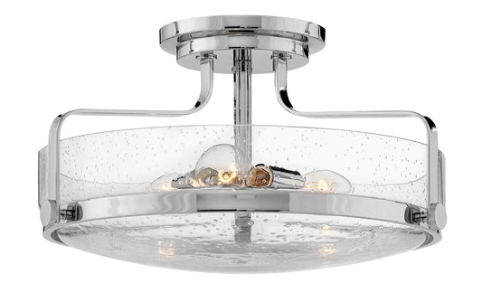 Hinkley Harper 3 -Light 18-in Gloss Chrome Semi Flush Mount Light 6588863