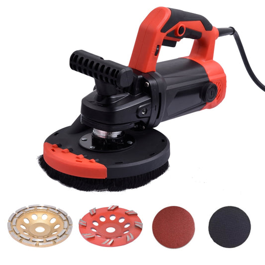 7-Inch Concrete Grinder with Dust Extraction Shroud – 2200W Heavy-Duty Floor Grinder for Adhesive Removal (D)