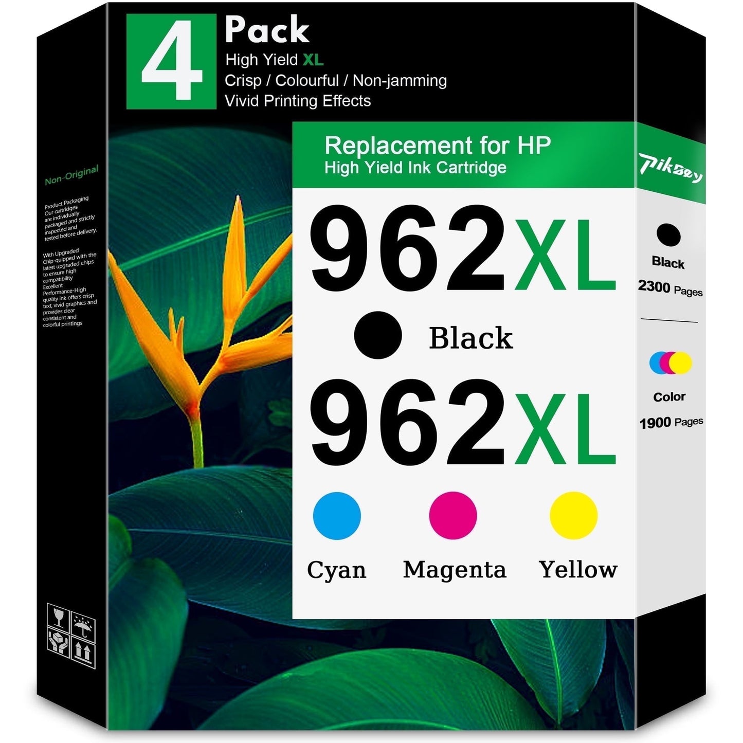 962XL Ink Cartridges Compatible for HP 962 Ink Cartridge for HP Officejet Pro 9010 9020 9015 9016 9018 9020 9025 Printers (1BK/1C/1M/1Y) 4-Pack