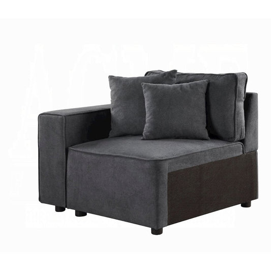 Acme Furniture Silvester Modular Armrest, Gray Fabric (56870)