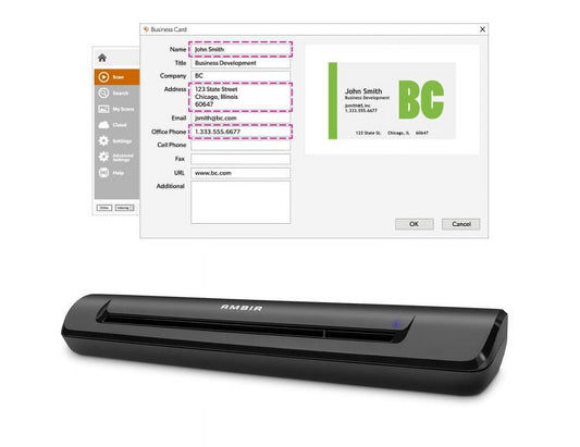Ambir TravelScan Pro 600 Simplex Document Scanner with AmbirScan Receipt Software for Windows PC…