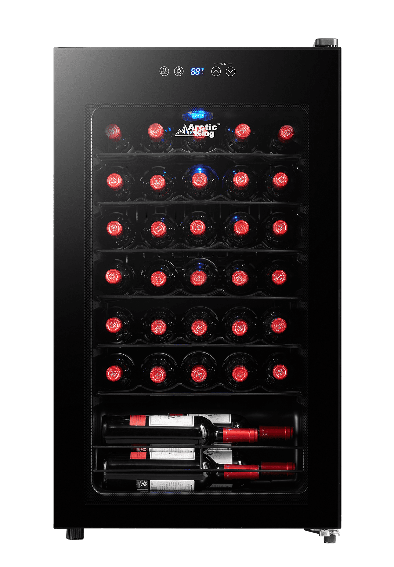 Arctic King Premium 34-Bottle Standard Wine Cooler, Glass Door, AWCA034ADB