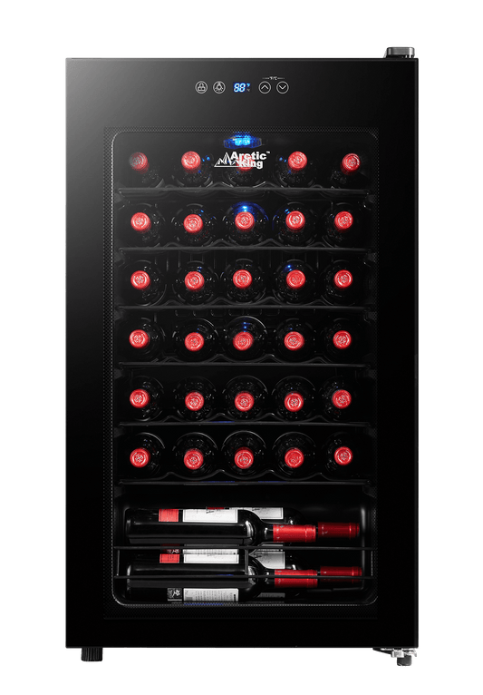 Arctic King Premium 34-Bottle Standard Wine Cooler, Glass Door, AWCA034ADB