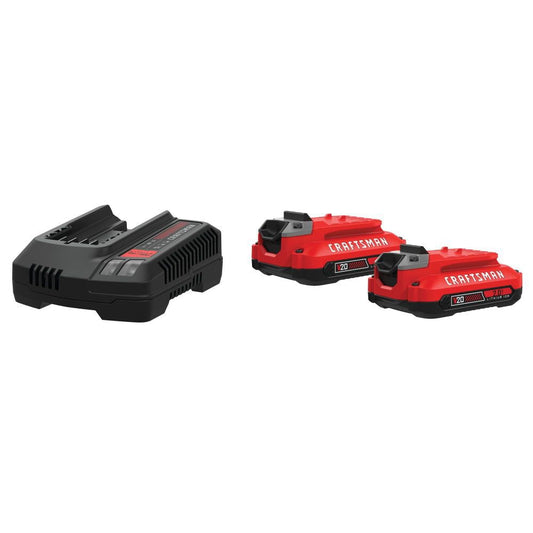 CRAFTSMAN V20 Battery & Charger Starter Kit, 2.0 Ah CMCB202-2CK