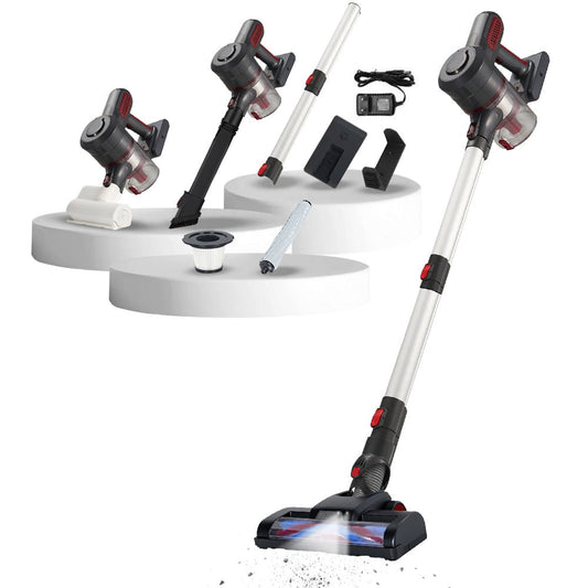 Cordless Vacuum Cleaner, 200W 21Kpa Powerful Lightweight Stick Vacuum with 35min Runtime Detachable Battery for Home Hardwood Floor Carpet Pet Hair