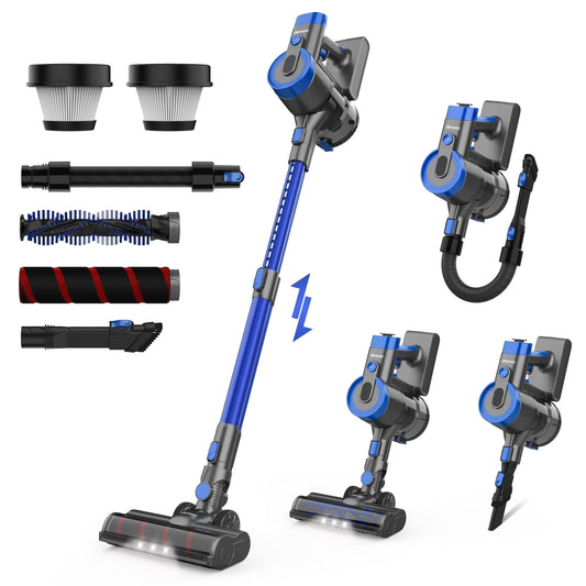 DEVOAC Cordless Vacuum Cleaner,  6 in 1 Ultra-Light Stick Vacuum, 365W 28KPa Handheld Vacuum for Hard Floor Carpet Pet Hair,  V90