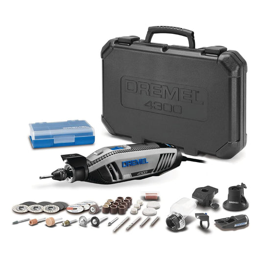 Dremel 4300-5/40 Corded Variable Speed Rotary Tool with 5 Attachments, 40 Accessories & Dremel Soft Case, 1.8A/120Volts