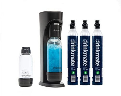 Drinkmate Sparkling Water and Soda Maker Bundle, Carbonates ANY Drink, Classic White