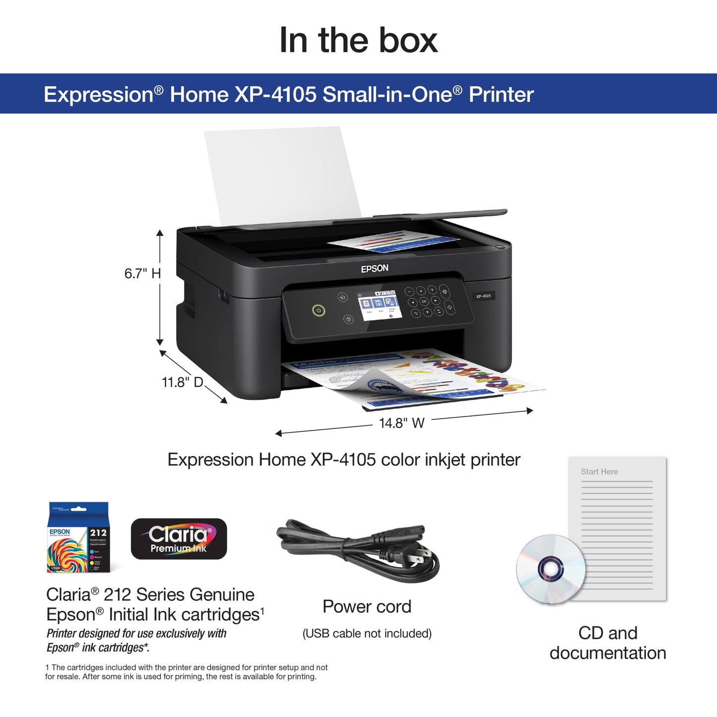 Epson Expression Home XP-4105  Wireless All-in-One Color Inkjet Printer
