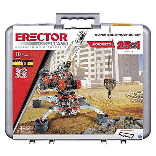 Erector by Meccano Super Construction 25-in-1 Motorized Building Set, Ages 10+