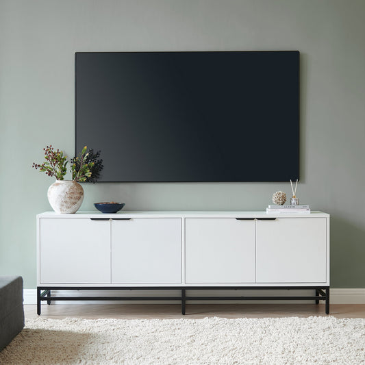 Evelyn&Zoe Campello Rectangular TV Stand for TV's up to 78", White
