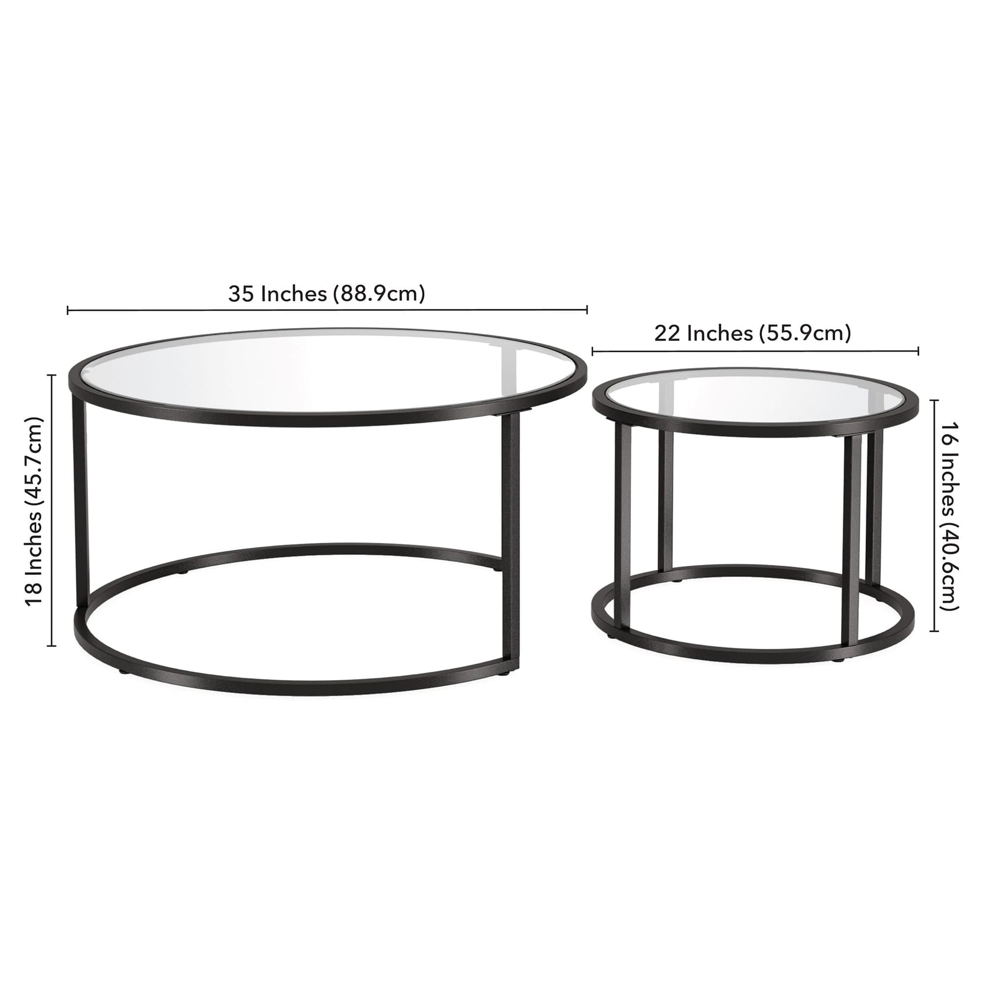 Evelyn&Zoe Watson Round Nested Coffee Table in Blackened Bronze