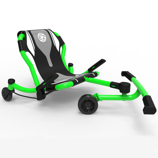 EzyRoller: Spinner - Lime Green - Ride-On Scooter, Cambering Motion, 360 Degree Turns, Pedal Free Cart, Extendable Frame, 154lb Cap, Kids-Teens Age 4+