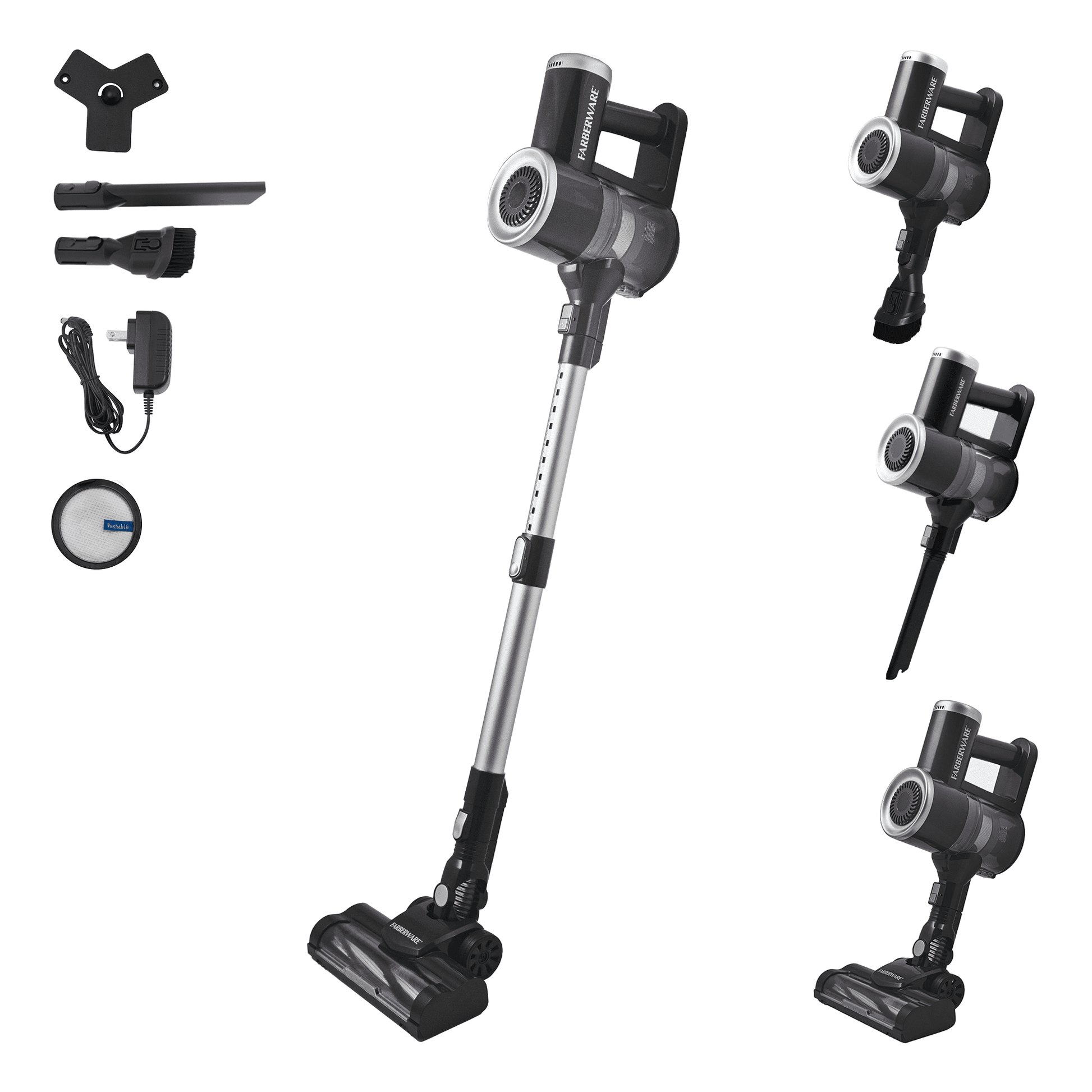 Farberware Cordless Pro Stick Vacuum Cleaner, Powerful Suction with 2 Speeds for Carpet and Hard Floors, Converts to Handheld Vacuum