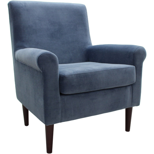 Fox Hill Trading Ellis Rolled Arm Lounge Chair, Navy