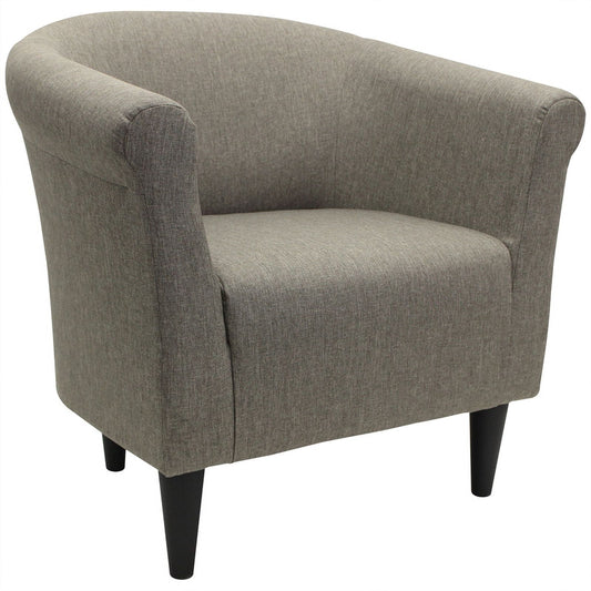 Fox Hill Trading Traditional Fabric Solid Print Armchair, Taupe Brown