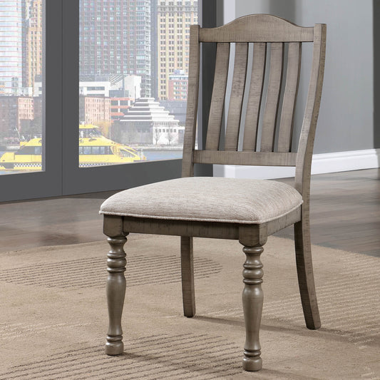 Furniture of America Monte Indoor Transitional Wood Side Chairs, Antique Gray (Set of 2)