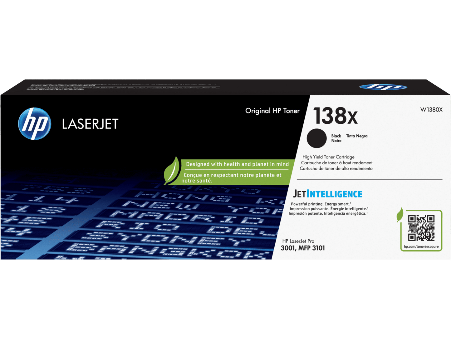 HP 138X High Yield Black Original LaserJet Toner Cartridge, Average cartridge