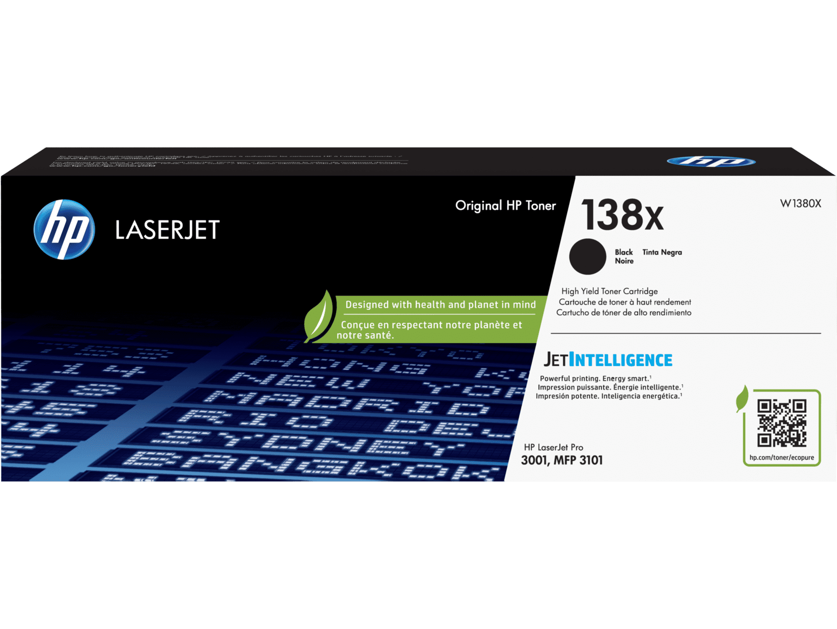 HP 138X High Yield Black Original LaserJet Toner Cartridge, Average cartridge