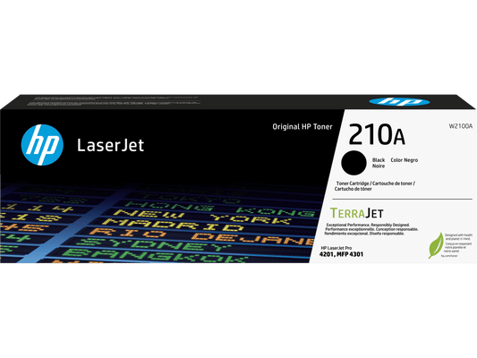 HP 210A Blk LaserJet Toner Cartridge, ~ 2,000 pages, W2100A