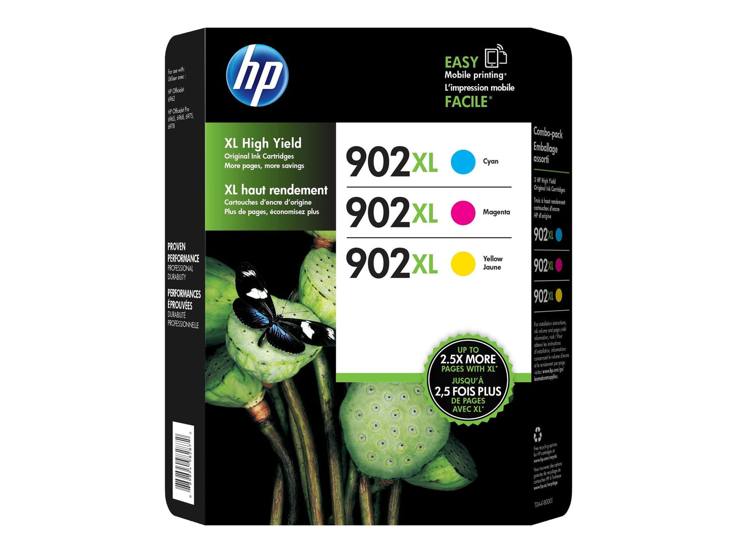 HP 902XL - 3-pack - 8.5 ml - High Yield - yellow, cyan, magenta - original - ink cartridge - for Officejet 69XX; Officejet Pro 69XX