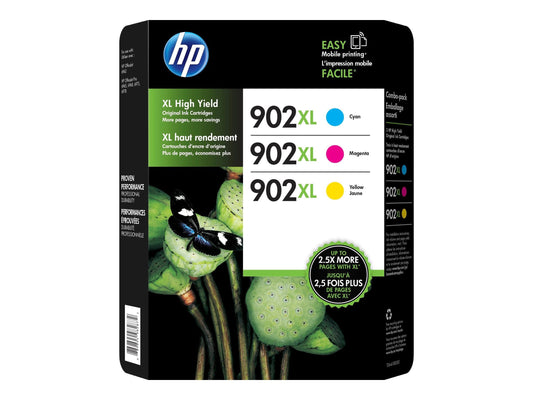 HP 902XL - 3-pack - 8.5 ml - High Yield - yellow, cyan, magenta - original - ink cartridge - for Officejet 69XX; Officejet Pro 69XX