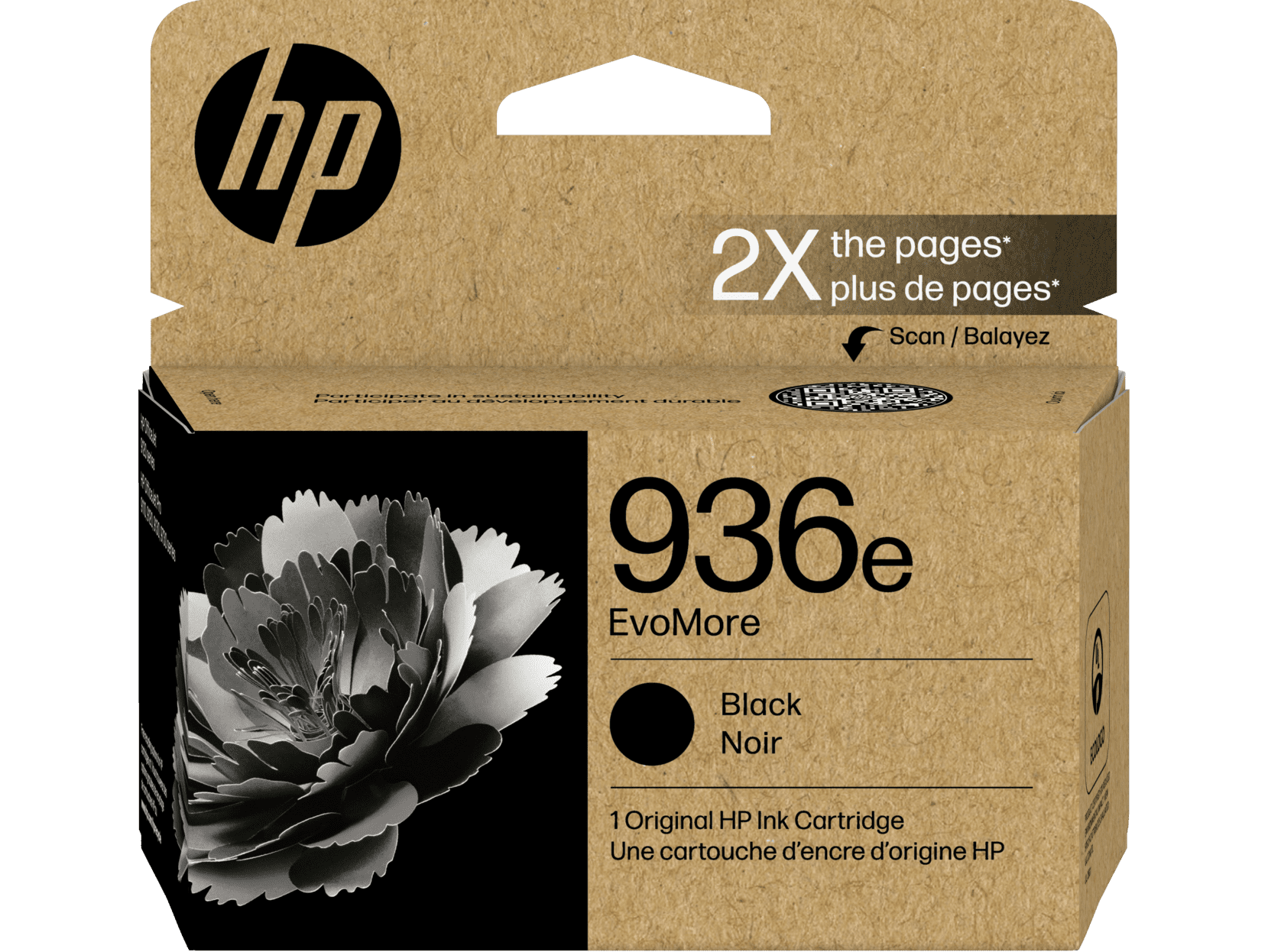 HP 936e EvoMore Black Ink Cartridge, 2,500 Pages, (4S6V6LN)