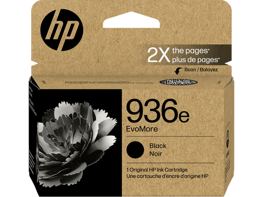 HP 936e EvoMore Black Ink Cartridge, 2,500 Pages, (4S6V6LN)