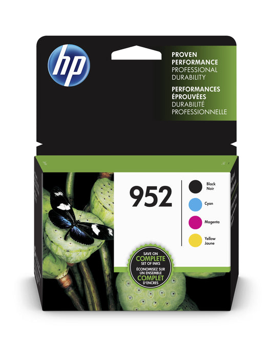 HP 952 4-pack Black/Cyan/Magenta/Yellow Original Ink Cartridges, ~900 pages,