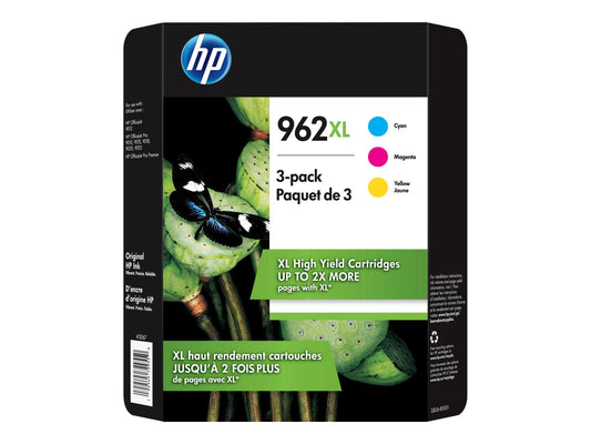 HP 962XL High Yield 3 Pack Cyan/Magenta/Yellow Original Ink Cartridge
