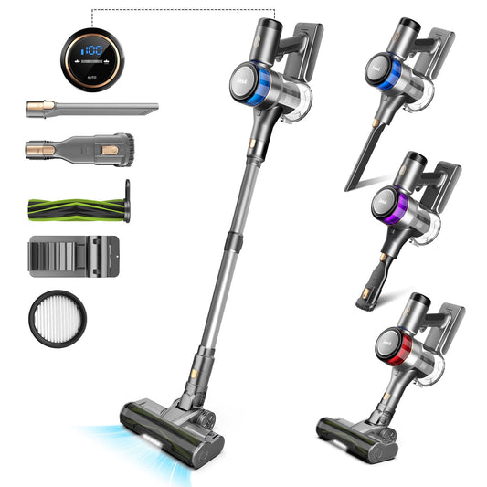 INSE  Cordless Vacuum with 400W Brushless Motor, Stick Vac Cleaner for Pet Hair Hardwood Floor Carpet