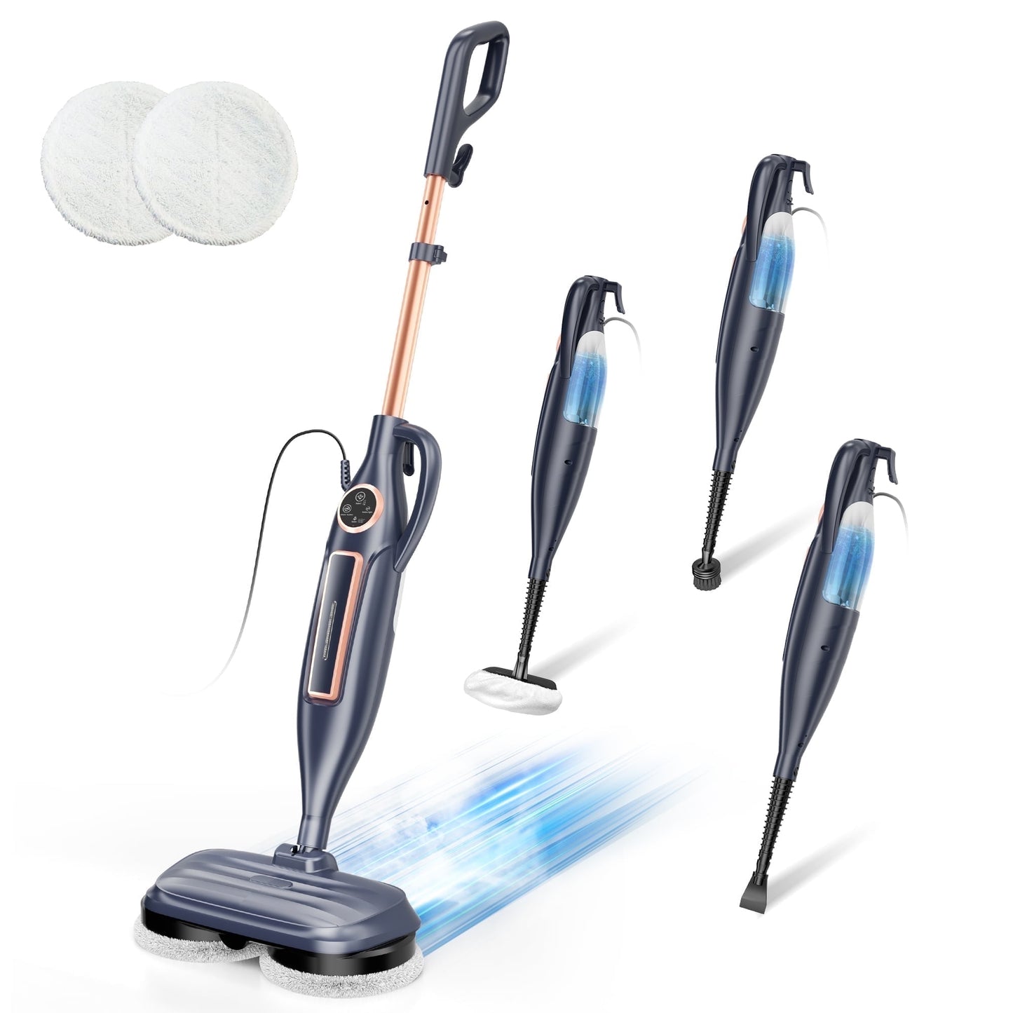 INSE Steam Mop with Rotating Pads, 10 in 1 Scrubbing Steam Vacmop for Kitchen,  Hardwood Floor, Marble Floor