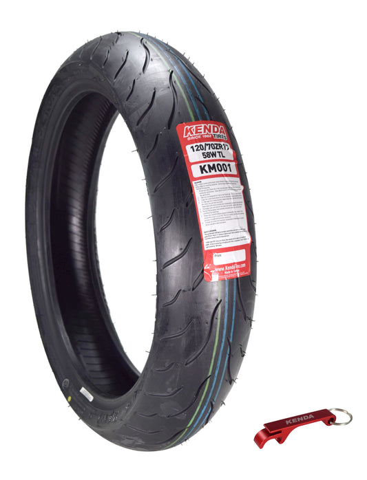 Kenda KM1 Sport Touring Front Tire 120/70ZR17 58W TL 120/70-17 w/ Keychain