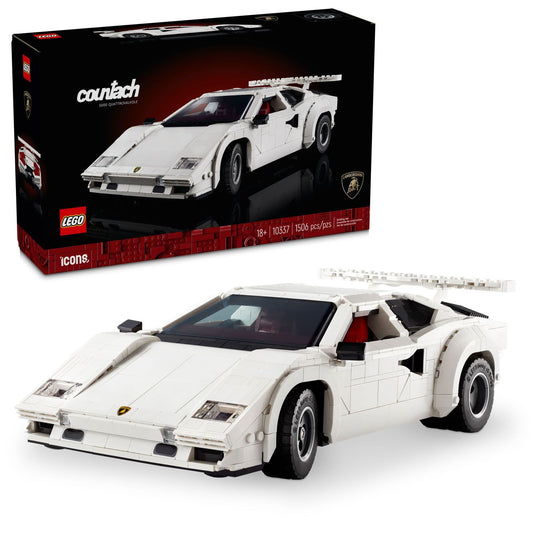 LEGO Icons Lamborghini Countach 5000 Quattrovalvole Model Car Kit - Collectible Building Set for Adults, Ages 18+ - Detailed Lamborghini Car Kit with Scissor Doors, V12 Engine, and More - 10337