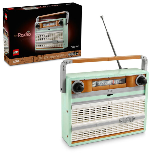 LEGO Icons Retro Radio Building Set for Adults - Home Decor for Bedroom, Living Room, Desk for Vintage Aesthetic with Sound Effects & Smart Phone Integration- Gift for Graduation - 10334