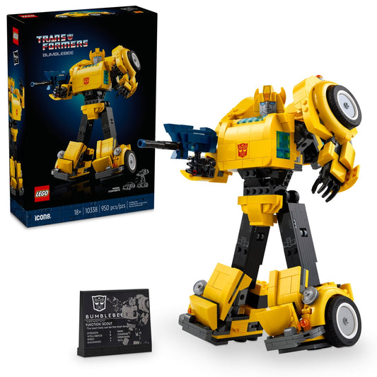LEGO Icons Transformers Bumblebee Action Figure, Collectible Building Set for Adults,10338