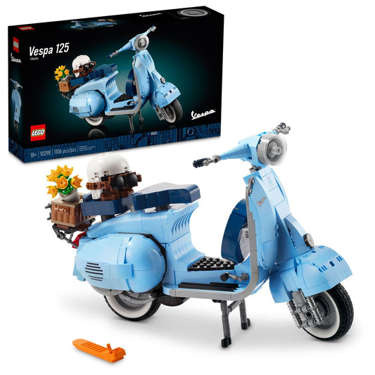 LEGO Icons Vespa 125 Model Building Kit - Vintage Italian Scooter DIY Craft Kit for Adults, Ages 18+ - Gift for Wedding - Includes Kickstand for Easy Display - 10298