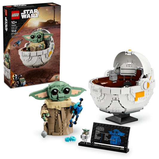LEGO Star Wars: The Mandalorian Grogu With Hover Pram Building Toy Set - Star Wars Toy for Kids, Boys and Girls, Ages 10+ - Gift Idea for Birthday - 75403