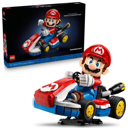 LEGO Super Mario : Mario Kart – Mario & Standard Kart, Collectible Gamer Gift for Adult Fans 72037