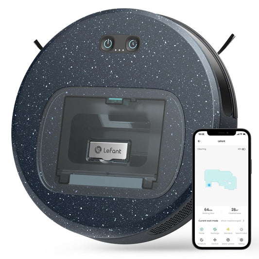 Lefant F1 Robot Vacuum Cleaner, 5000Pa Strong Suction with APP/Remote/Voice Control, 2-in-1 Vacuum Mop Combo Ideal for Pet Hair, Hard Floors and Carpet, NEW