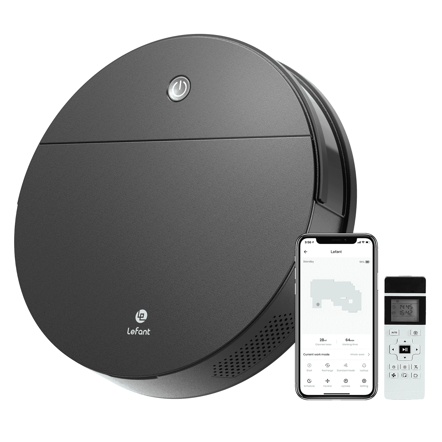 Lefant Robot Vacuum for Home, 2.8inch Slim Robotic Vacuum Cleaner, 2000Pa Strong Suction, Remote Control, Wi-Fi Enabled, 500ml Large Dustbin, Ideal for Carpets, Hardwood Floors, Pet Owners M210S