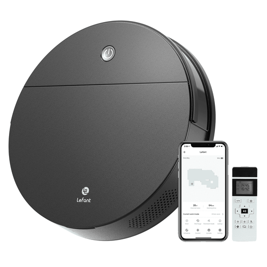 Lefant Robot Vacuum for Home, 2.8inch Slim Robotic Vacuum Cleaner, 2000Pa Strong Suction, Remote Control, Wi-Fi Enabled, 500ml Large Dustbin, Ideal for Carpets, Hardwood Floors, Pet Owners M210S