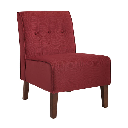 Linon Coco Button Tufted Slipper Accent Chair, Red