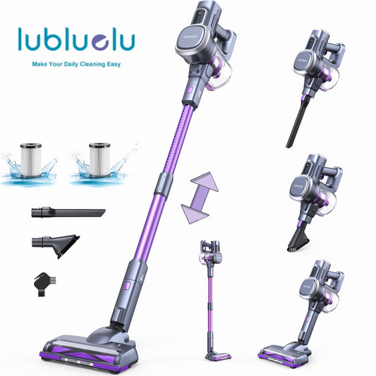 Lubluelu Free-Standing Vacuum Cleaner 25KPa,Powerful Lightweight Cordless 6 in 1 Stick Vacuum Cleaner for Carpet Floor Pet Hair Home