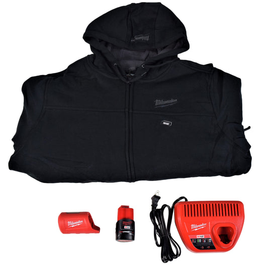 Men's 302B-21L M12 Li-Ion Cordless Black Heated Hoodie Kit (Large/Black)