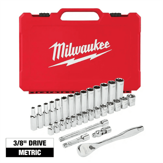 Milwaukee 48-22-9508 32PC SAE Ratchet and Socket Set with Flat Sides