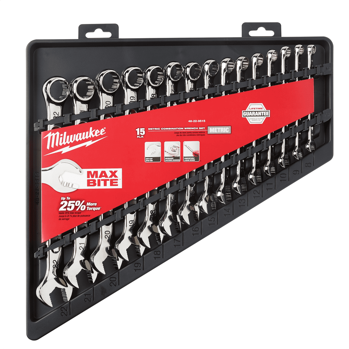 Milwaukee 48-22-9515 Combination Wrench Set 15PC with Storage Tray